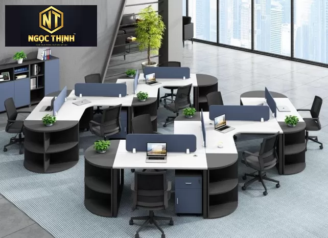 Các loại bàn làm việc dành cho nhóm nhân viên có hình chữ V Các loại bàn làm việc dành cho nhóm nhân viên có hình chữ V